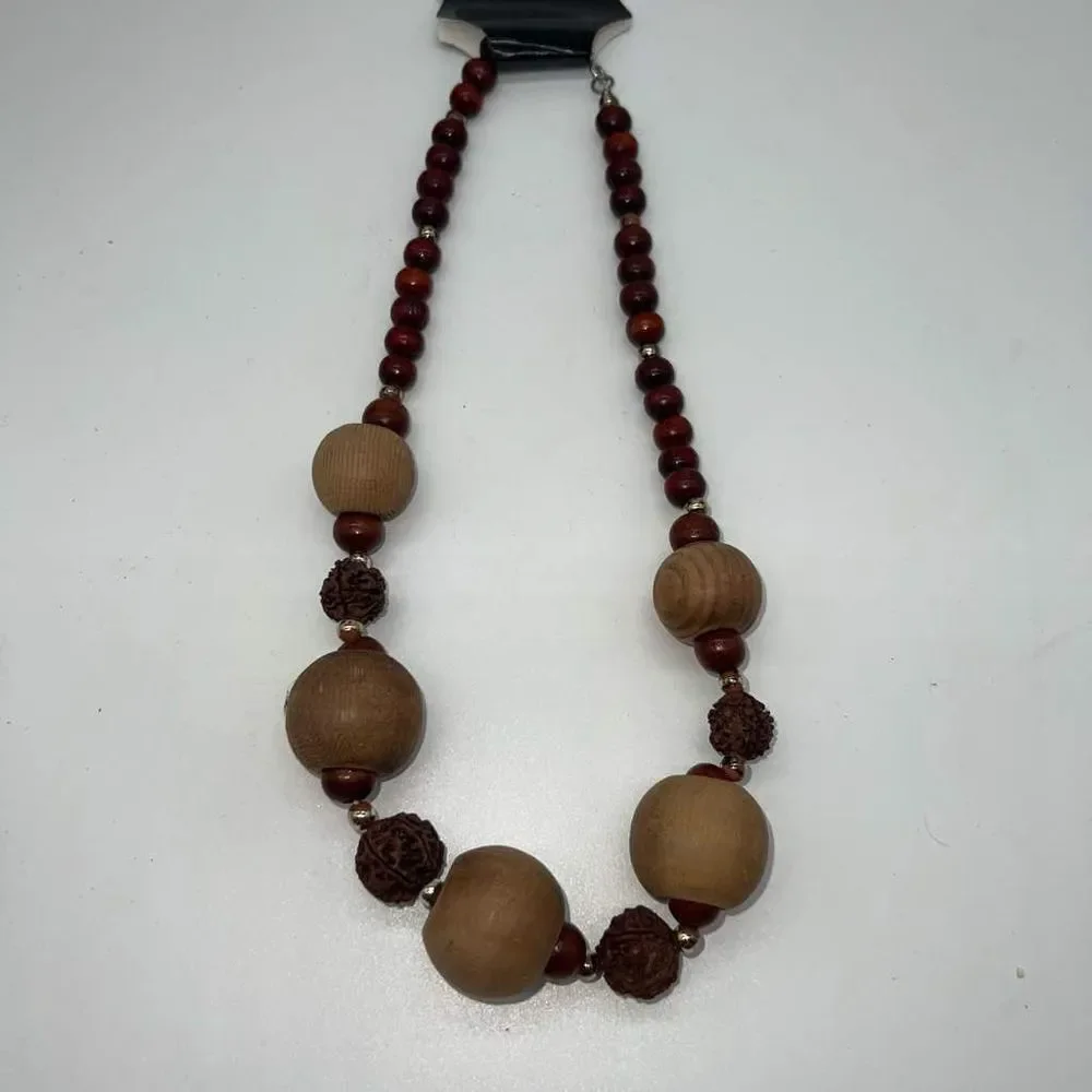 Vintage Wooden Bead Necklace